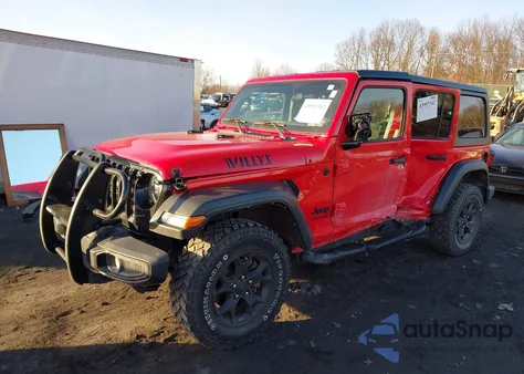 2022 Jeep Wrangler Unlimited Willys 4X4 из США, поврежденный, VIN 1C4HJXDG7NW201141